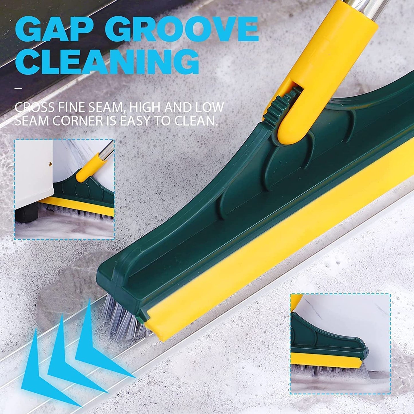 2-in-1 Bathroom Cleaning Brush and Wiper Streamline Your Cleaning Routine White