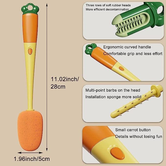 3-in-1 Multi Bottle Cleaning Brush for cleaning bottles, cups, and tumblers.