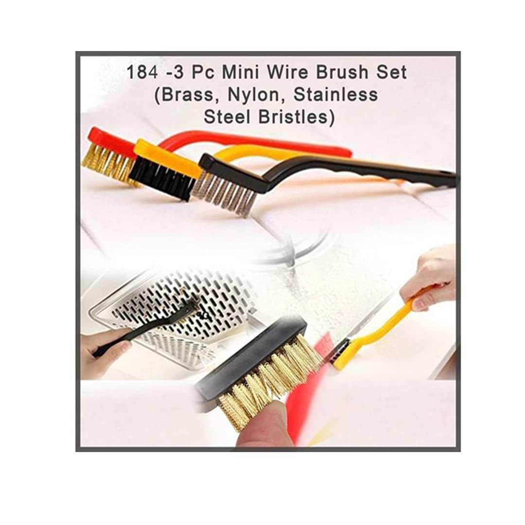 3-Piece Mini Wire Brush Cleaning Tool Kit Versatile Cleaning Made Easy