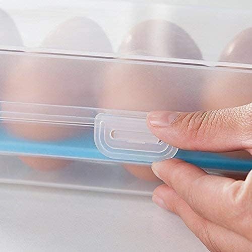 15-Grid Egg Storage Box – Transparent Refrigerator Tray with Locking Lid, Plastic Egg Carry Case (Pack of 1)