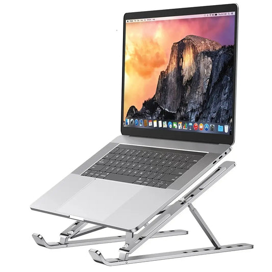 Laptop Tablet Stand Fold-Up Adjustable, Ventilated, Portable Holder For Desk Aluminum