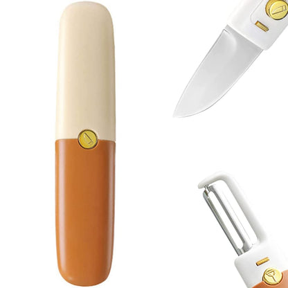 2 in 1 Stainless Steel Fruit Knife and Peeler With Multicolor Sheath