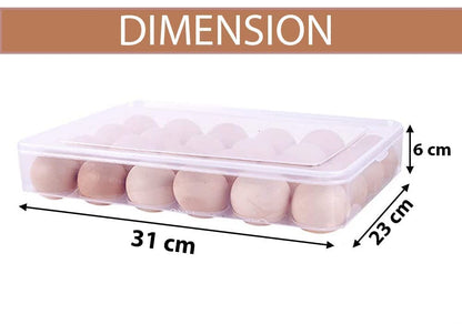 24-Grid Egg Storage Box – Rectangular Stackable Egg Tray for Refrigerator, Kitchen, and Pantry (31x23x6 cm, Pack of 1)