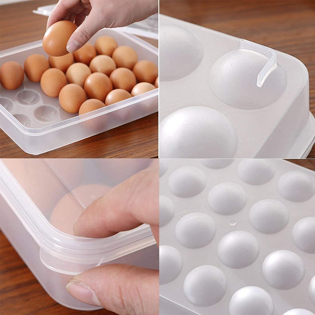 24-Grid Egg Storage Box – Rectangular Stackable Egg Tray for Refrigerator, Kitchen, and Pantry (31x23x6 cm, Pack of 1)