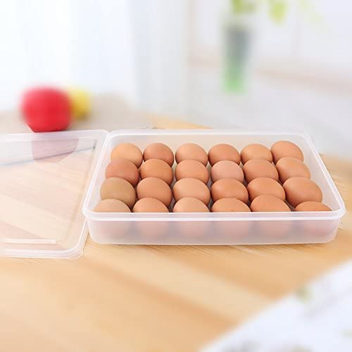 24-Grid Egg Storage Box – Rectangular Stackable Egg Tray for Refrigerator, Kitchen, and Pantry (31x23x6 cm, Pack of 1)