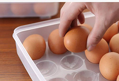 24-Grid Egg Storage Box – Rectangular Stackable Egg Tray for Refrigerator, Kitchen, and Pantry (31x23x6 cm, Pack of 1)