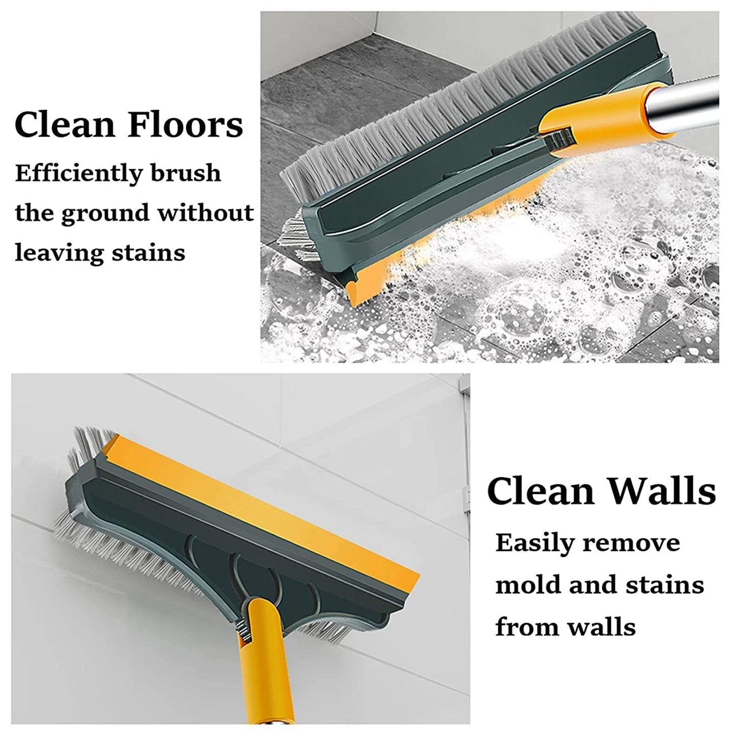 3 in 1 Tiles Cleaning Brush Versatile Brush and Wiper Combo