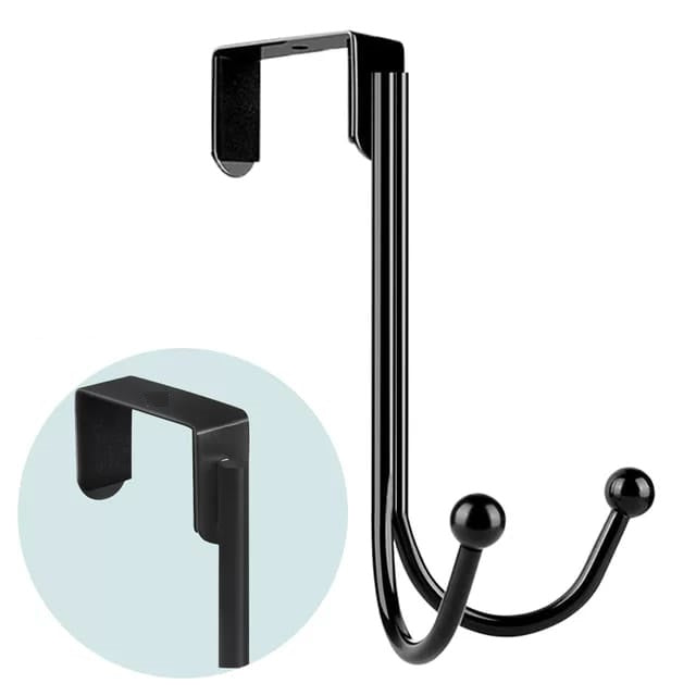 Metal Double Hook Over Door Hanger 1pcs