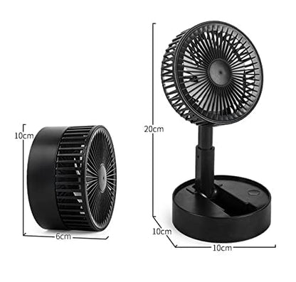 FlexiBreeze: Rechargeable 3-Speed Telescopic Table Fan - Perfect for Office, Home, and Kitchen! Green Color