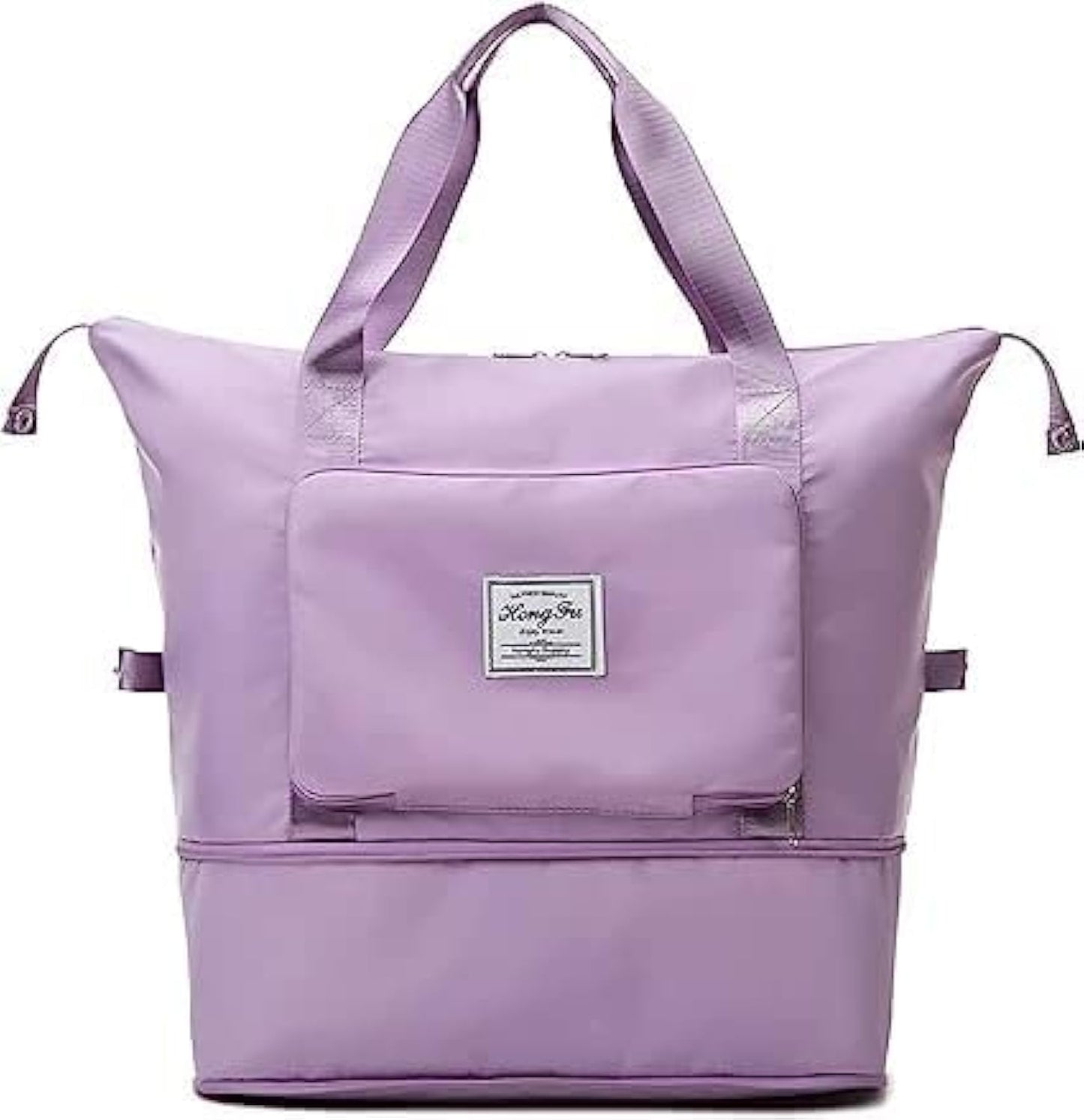 Purple Foldable Travel Duffel Bag, Shopping bag with front pocket Lightweight Waterproof Carry on Luggage Bag