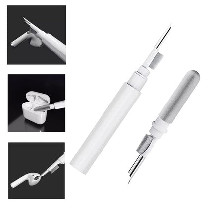 Bluetooth Cleaner White Cleaning Pen with Soft Brush and Flocking Sponge