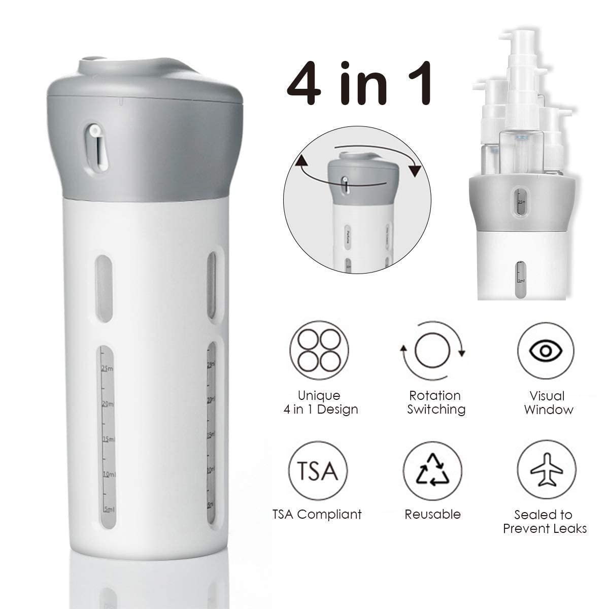 4 in 1 Travel Dispenser Bottle