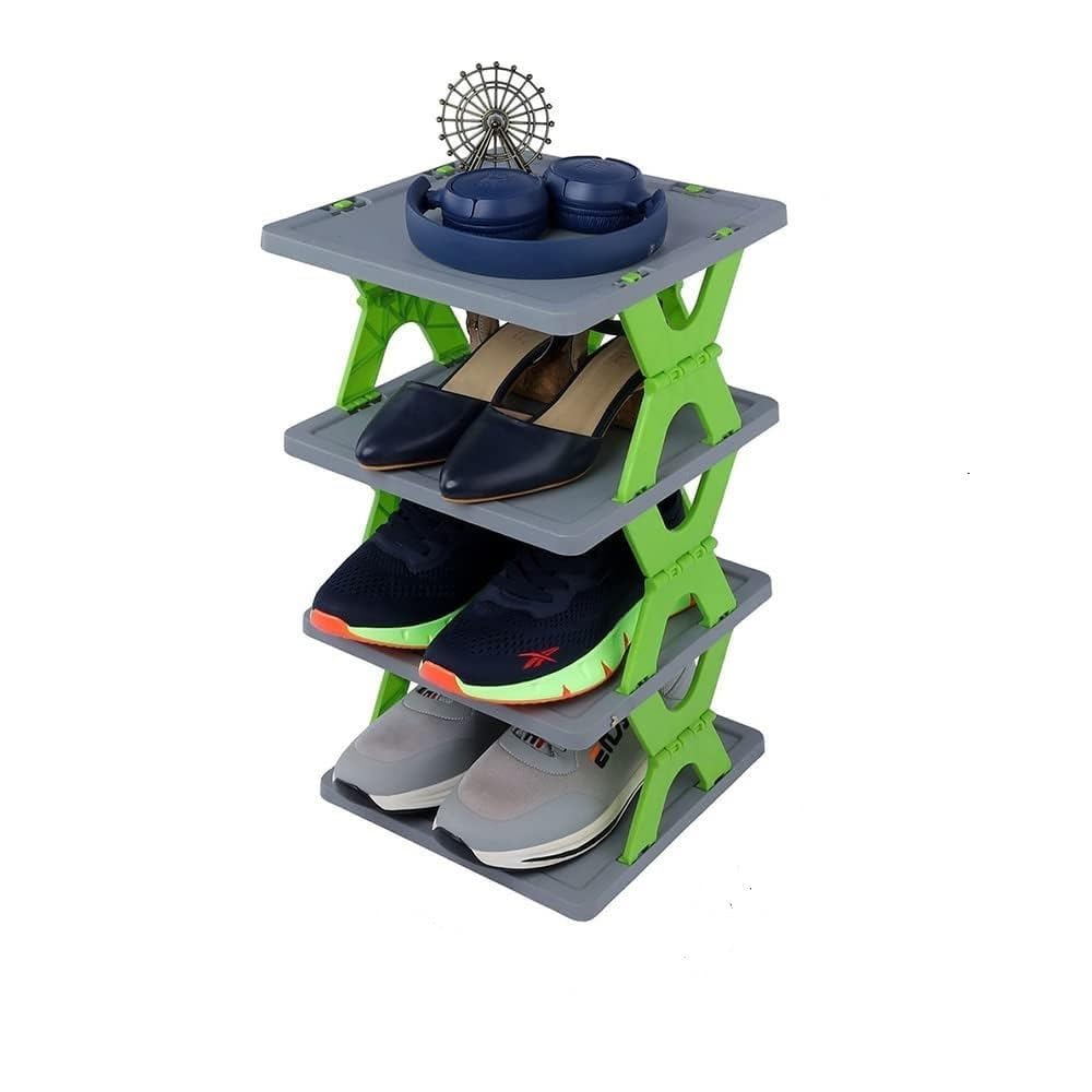 4 Layer Shoe Rack, Stackable Shoe Storage Organizer