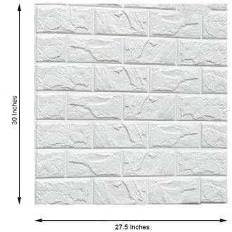 Foam Brick Design 3D Wall Stickers/Wallpaper - White