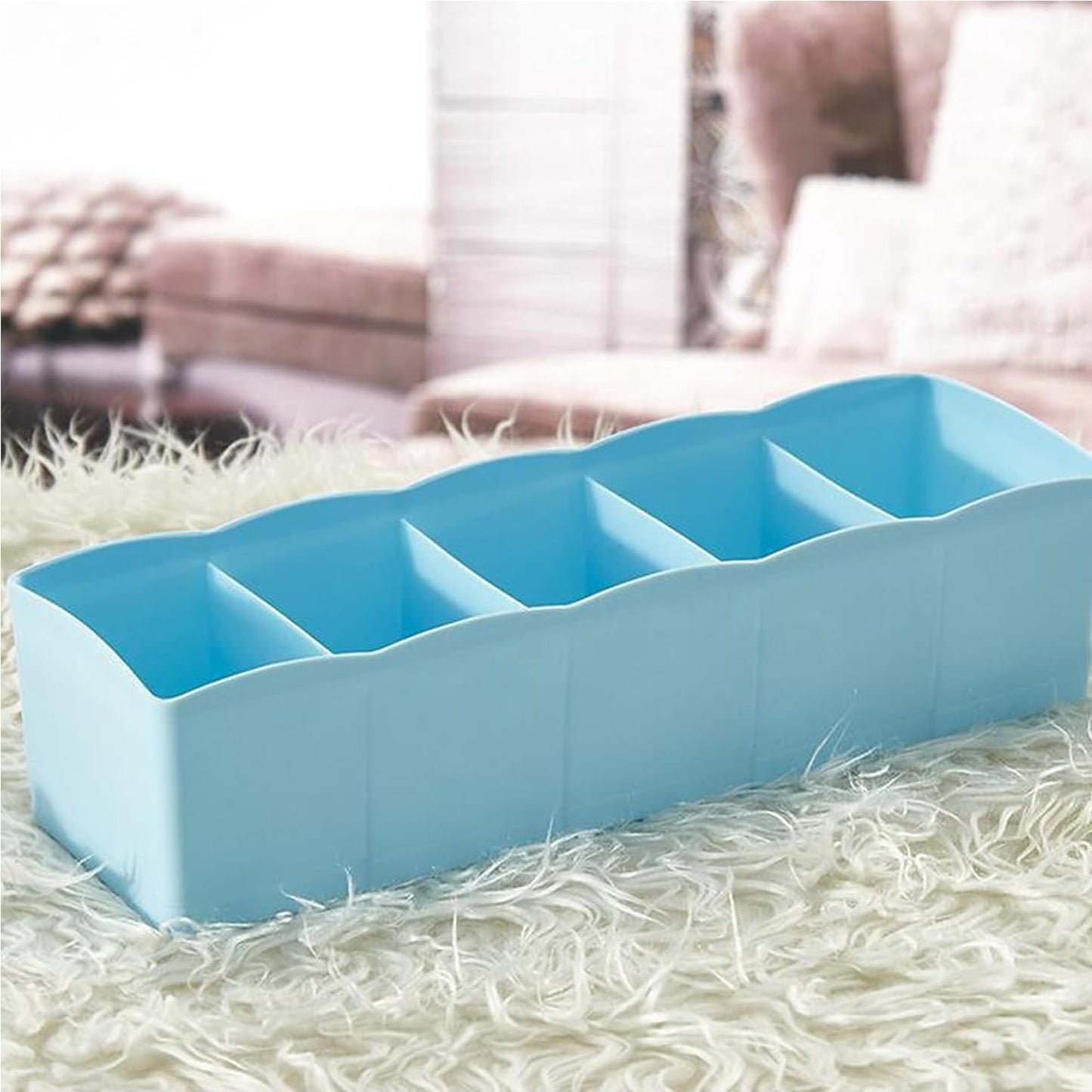 5-Compartments Socks/Handkerchief/Underwear Storage Box - Drawer Closet Organizer 1 Piece