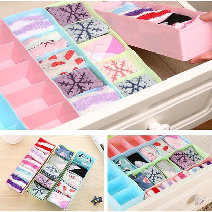 5-Compartments Socks/Handkerchief/Underwear Storage Box - Drawer Closet Organizer 1 Piece