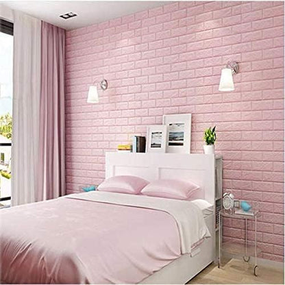 Foam Brick Design 3D Wall Stickers/Wallpaper - Pink