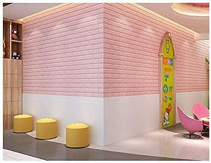 Foam Brick Design 3D Wall Stickers/Wallpaper - Pink