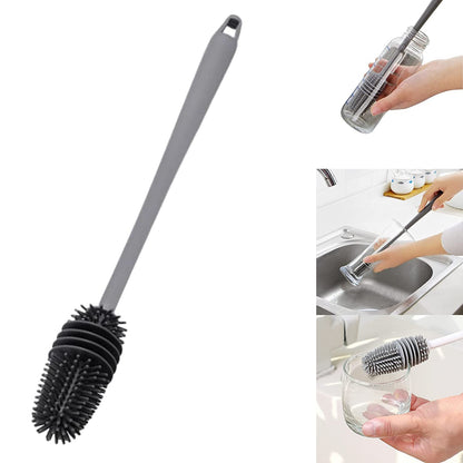 Silicone Baby Bottle Cleaner Brush with long handle for cleaning narrow-necked bottles