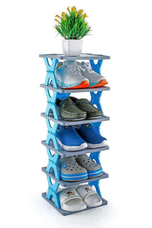 6 Layer Adjustable Stackable Shoe Rack Organizer