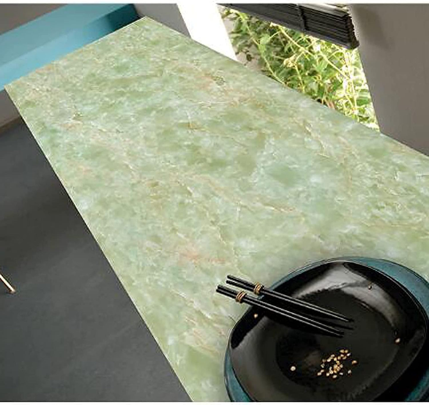 Vinyl Marble Wallpaper Peel and Stick Waterproof Wallpaper -  Marble Green