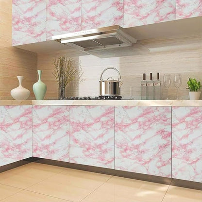 Vinyl Marble Wallpaper Peel and Stick Waterproof Wallpaper -  Marble Pink