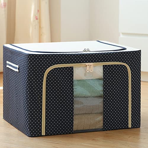 2 Pcs 66L Cloth Wardrobe Organizer, Stackable & Foldable Mix Color and Prints Storage Box for Clothes