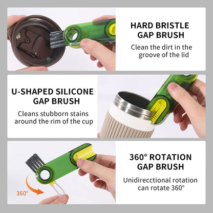 3-in-1 Cup Lid Gap Cleaning Brush to clean various parts of cups, bottles, and containers