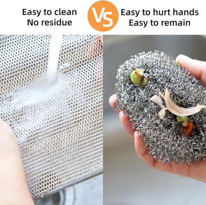 10 pcs Silver Mesh Multipurpose Dishwash Cleaning Cloth: Your Ultimate Kitchen Cleaning Solution