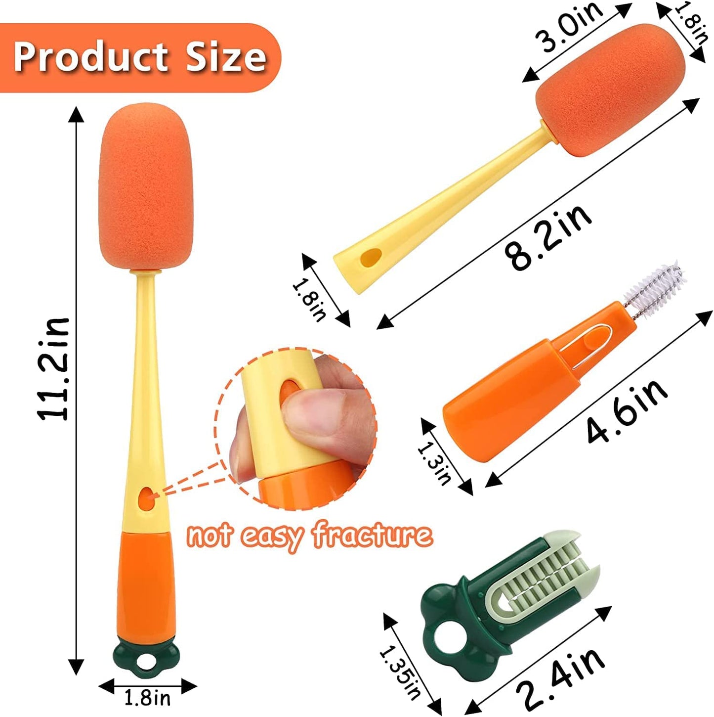 3-in-1 Multi Bottle Cleaning Brush for cleaning bottles, cups, and tumblers.