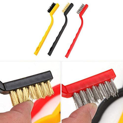 3-Piece Mini Wire Brush Cleaning Tool Kit Versatile Cleaning Made Easy