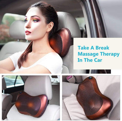 Car and Home Electric Neck, Back, and Shoulder Massager Pillow with Infrared Heating | Deep Tissue Kneading for Pain Relief