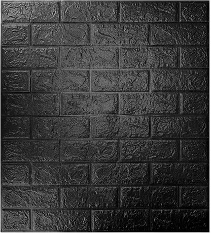 Foam Brick Design 3D Wall Stickers/Wallpaper - Black