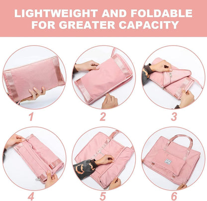 Peach Foldable Travel Duffel Bag, Shopping bag with front pocket Lightweight Waterproof Carry on Luggage Bag