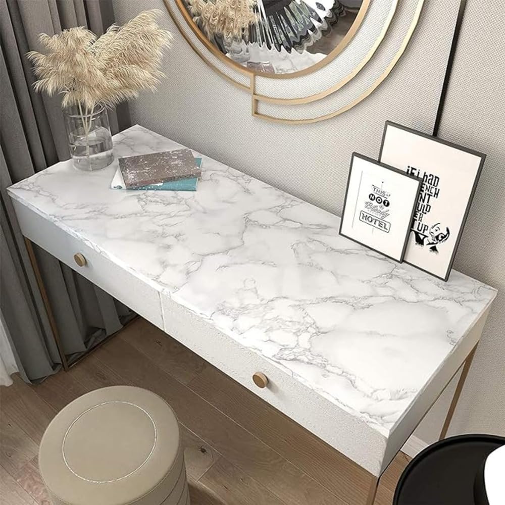 Vinyl Marble Wallpaper Peel and Stick Waterproof Wallpaper -  Marble White