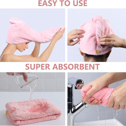 Microfiber Hair Drying Towel Fast Drying Wet Hair. Multicolor