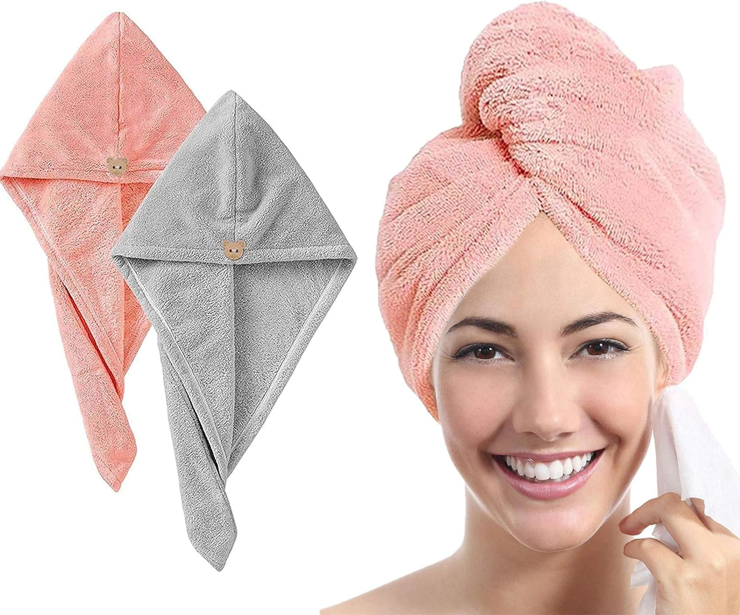 Microfiber Hair Drying Towel Fast Drying Wet Hair. Multicolor