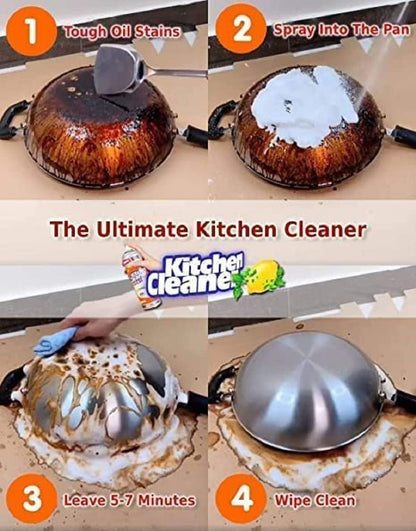 kitchen cleaner that is designed to remove grease, grime, oil residue, and stains from various surfaces in the kitchen