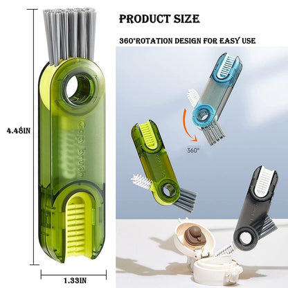 3-in-1 Cup Lid Gap Cleaning Brush to clean various parts of cups, bottles, and containers