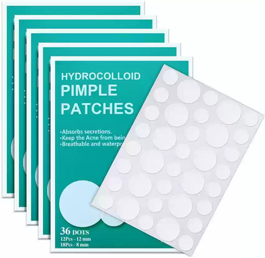 Face Acne Pimple Patch - Pack of 36 | Pimple Healing & Spot Clearing Patch | Invisible, Hydrocolloid Skin Treatment for All Skin Types