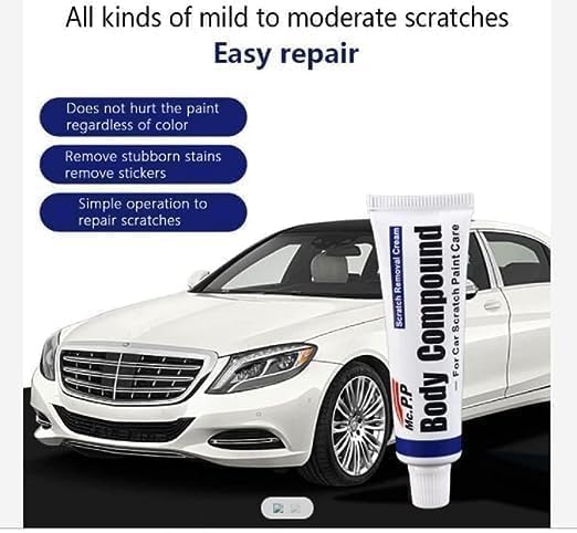 Car Body Scratch Remover, Scratch Repair Polishing Wax Kit with Sponge Applicator - Body Compound Cream Wax for Cars and Bikes (Pack of 1)