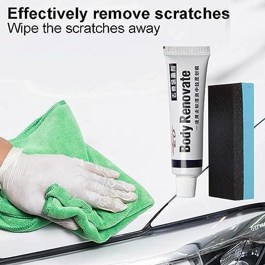 Car Body Scratch Remover, Scratch Repair Polishing Wax Kit with Sponge Applicator - Body Compound Cream Wax for Cars and Bikes (Pack of 1)