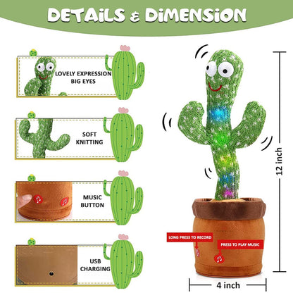 Dancing Cactus Interactive Musical Toy for Kids and Adults Bring Joy to Your Space