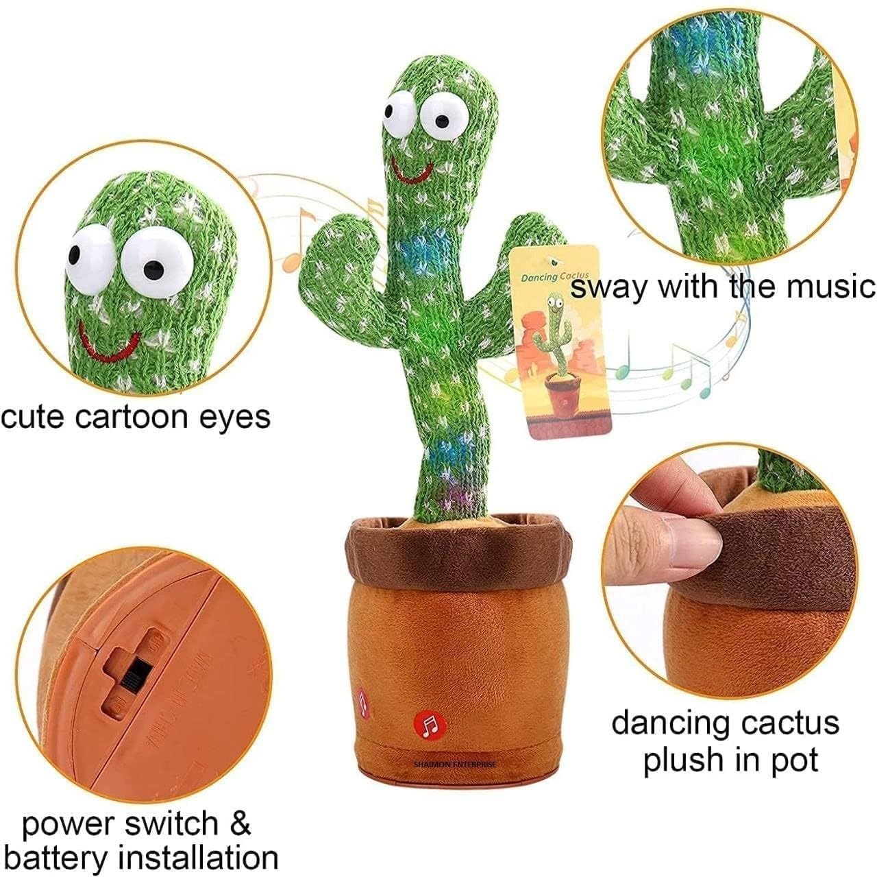 Dancing Cactus Interactive Musical Toy for Kids and Adults Bring Joy to Your Space