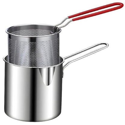 Stainless Steel Deep Fryer Pot with Long Handle Mini deep Oil Fryer