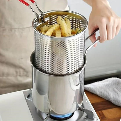 Stainless Steel Deep Fryer Pot with Long Handle Mini deep Oil Fryer