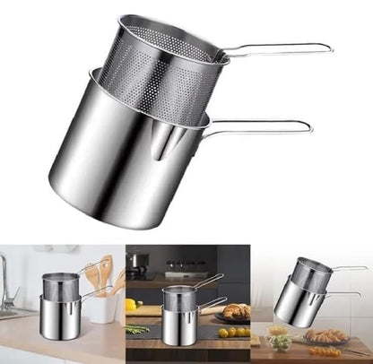 Stainless Steel Deep Fryer Pot with Long Handle Mini deep Oil Fryer