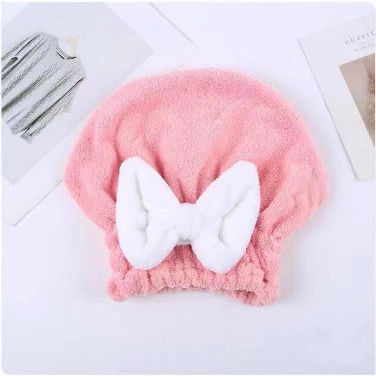 Hair Towel Wrap Absorbent Quick Hair-Drying with Bow Cotton Microfiber Hair Easy Wrap for Wet Hair Fast Dry Towel/Soft Cap Turban (1 Pcs,Multicolor)