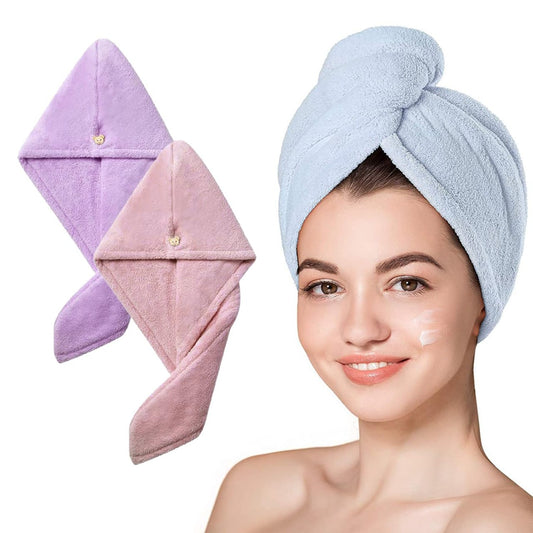 Microfiber Hair Drying Towel Ultrasoft Heavy Quality Fast Drying Wet Hair. Multicolor