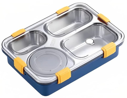 Stainless Steel 4 Compartment Leak Proof Lunch Box